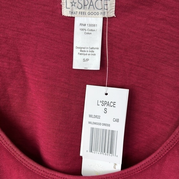 LSPACE Wildwood Mini Tank Dress Size S In Cabarnet - Picture 7 of 8